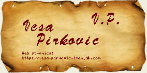 Vesa Pirković vizit kartica